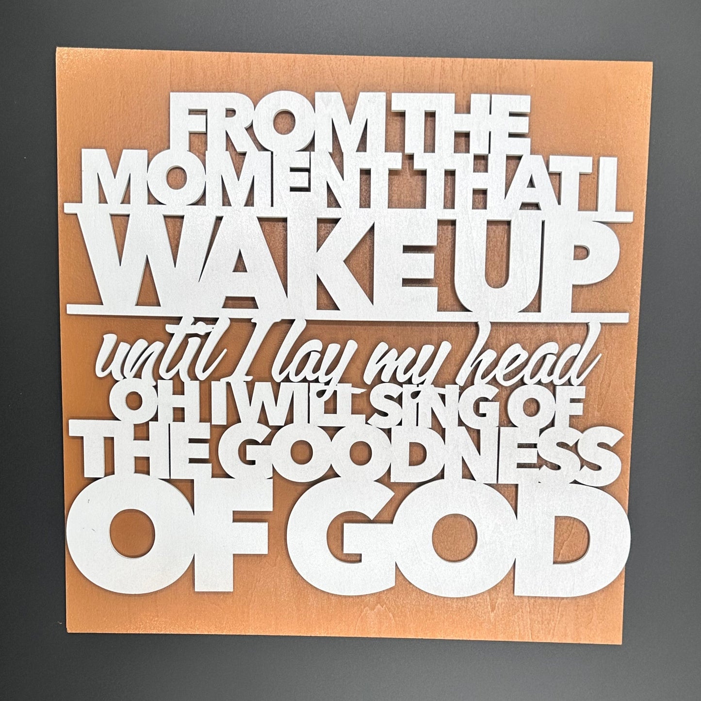 From The Moment That I Wake Up Until I Lay My Head Oh I Will Sing Of The Goodness Of God Sign