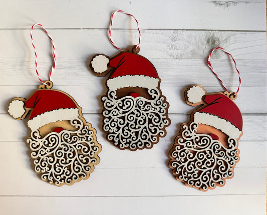 Santa Swirl Ornament – Handcrafted Holiday Elegance