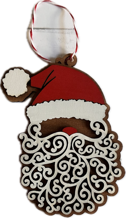 Santa Swirl Ornament – Handcrafted Holiday Elegance