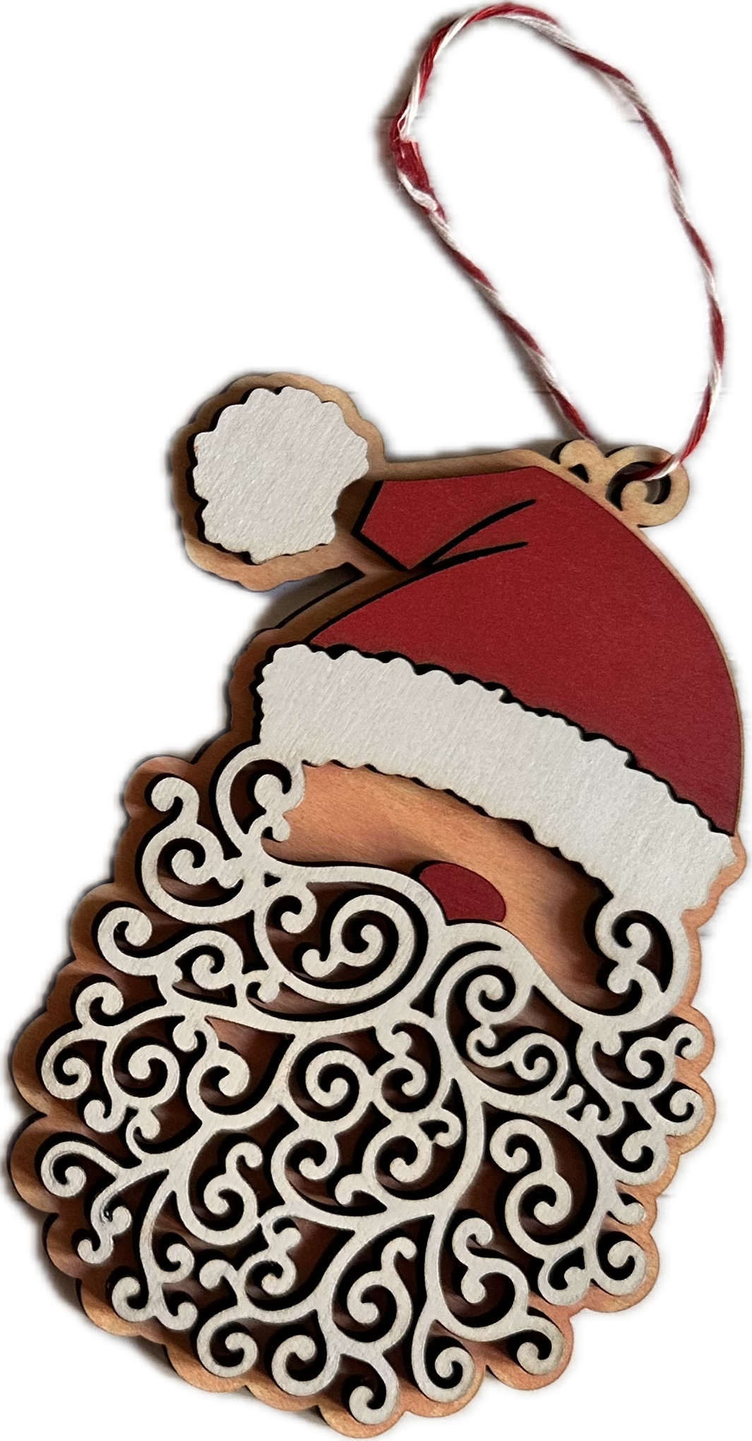 Santa Swirl Ornament – Handcrafted Holiday Elegance