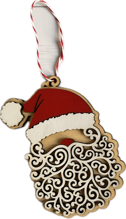 Santa Swirl Ornament – Handcrafted Holiday Elegance
